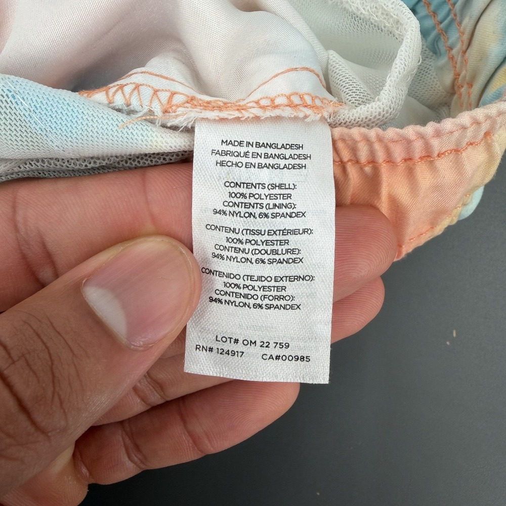 Onia The Charles Swim Trunks Men's M Pastel Tie Dye Liner Zip Pocket 5" Inseam‎ - Picture 7 of 11